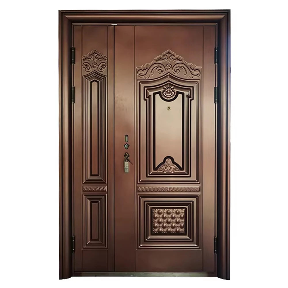 Wooden European Court Retro Style Solid Steel Sliding Door Interior Doors Natural Wood BV Smart Door Supermarket 3 Years Polymer