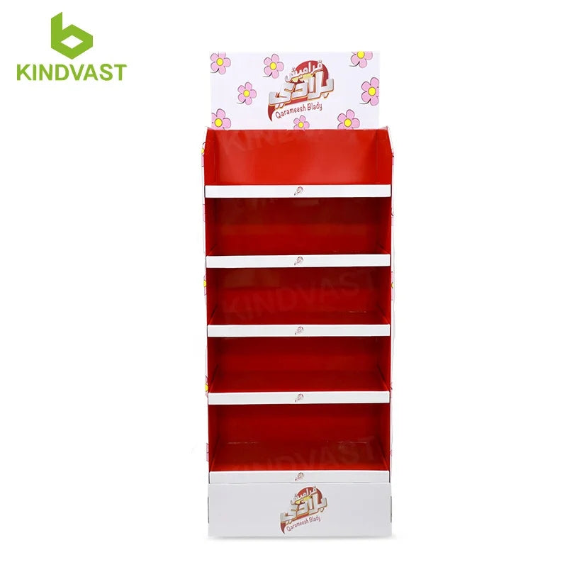 Cardboard Display Racks Custom Retail Corrugated Cardboard Display Logo Rack Shelf POP Floor Carton Promotion Product Cardboard
