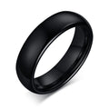 Poya High Quality Classic Plain Comfort Fit Polished Dome 6mm Black Tungsten Ring for Men Women