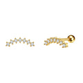 Wholesale Silver Stud Earrings Supplier 18k Gold Plated Small Ball Cartilage Stud Earrings Zircon Piercing Earring Jewelry