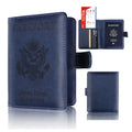 New Design Business Card Holder Case RFID Protection PU Leather Travel Wallet with Buckle for Passport Storage
