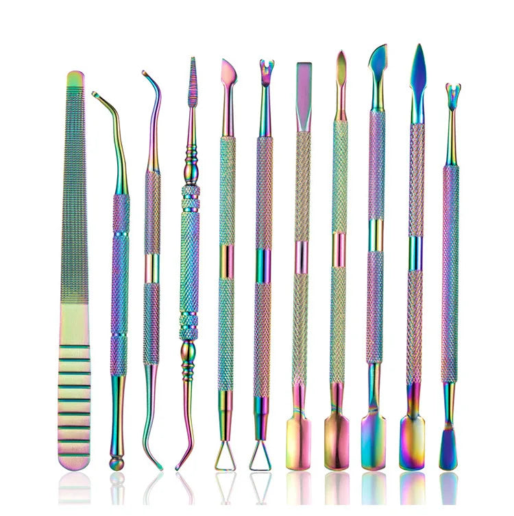 2021 Hot Metal Nail Cuticle Nail Pusher Remover for Nail in Multicolour