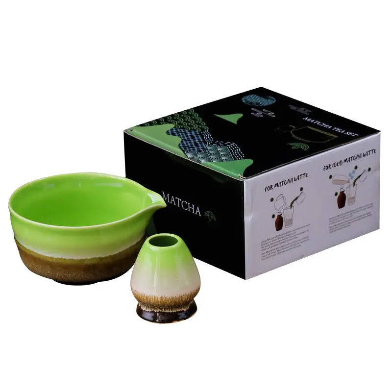Custom Logo Luxury Matcha Tea Set Matcha Bowl and Bamboo Whisk Holder Kit for Japanese Tea Matcha Making