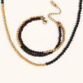 Dingran 2023 New Design Natural Stone Bead Necklace & Bracelet Fine Stainless Steel Jewelry Sets