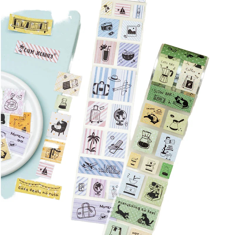 40mm X 2m Waterproof PET Washi Tape with Water Activated Adhesive for Masking Use-Everyday Writing Paper MegaBDM