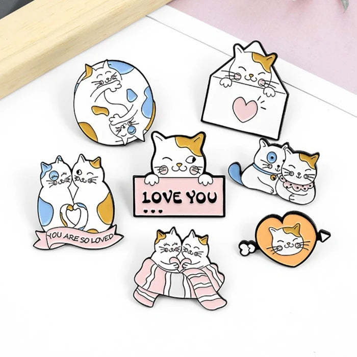 Cat Cartoon love Popular Design Custom China Lapel Pins Wholesalers
