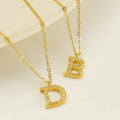 INS Women's Stainless Steel Chain Letter Pendant Heart Titanium Steel Head English Initial Letter Necklace Fine Pendants Charms