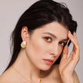 2024 New Design Waterproof Jewelry 18K Plated Luxury Artificial Pearl Mosaic Stud Earrings With Zircon