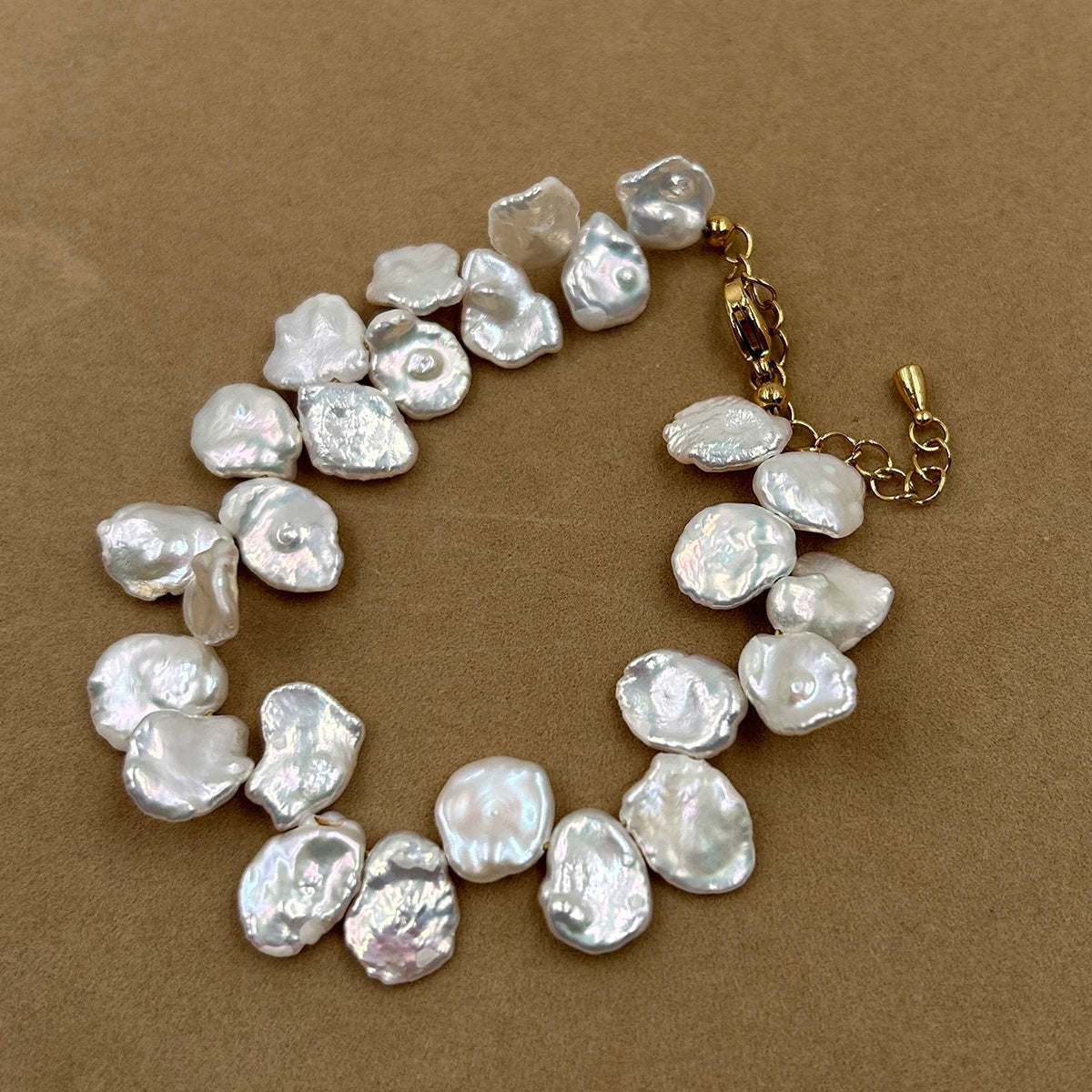 11-13mm Big KESHI Baroque Natural Freshwater Pearl Bracelet AAA High Luster Freshwater Pearl Bracelets & Bangles