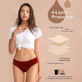 Shanhao Knitted Low Waist Spandex Leakproof Bikini Panties 4 Layers Womens Heavy Flow Lace for Panties