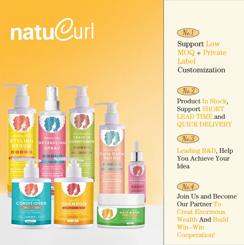 Private Label Organic Arfican Curly Hair Care Set Shea Butter Lightweight Leave in Hair Braid Styling Gel for Volume and Texture