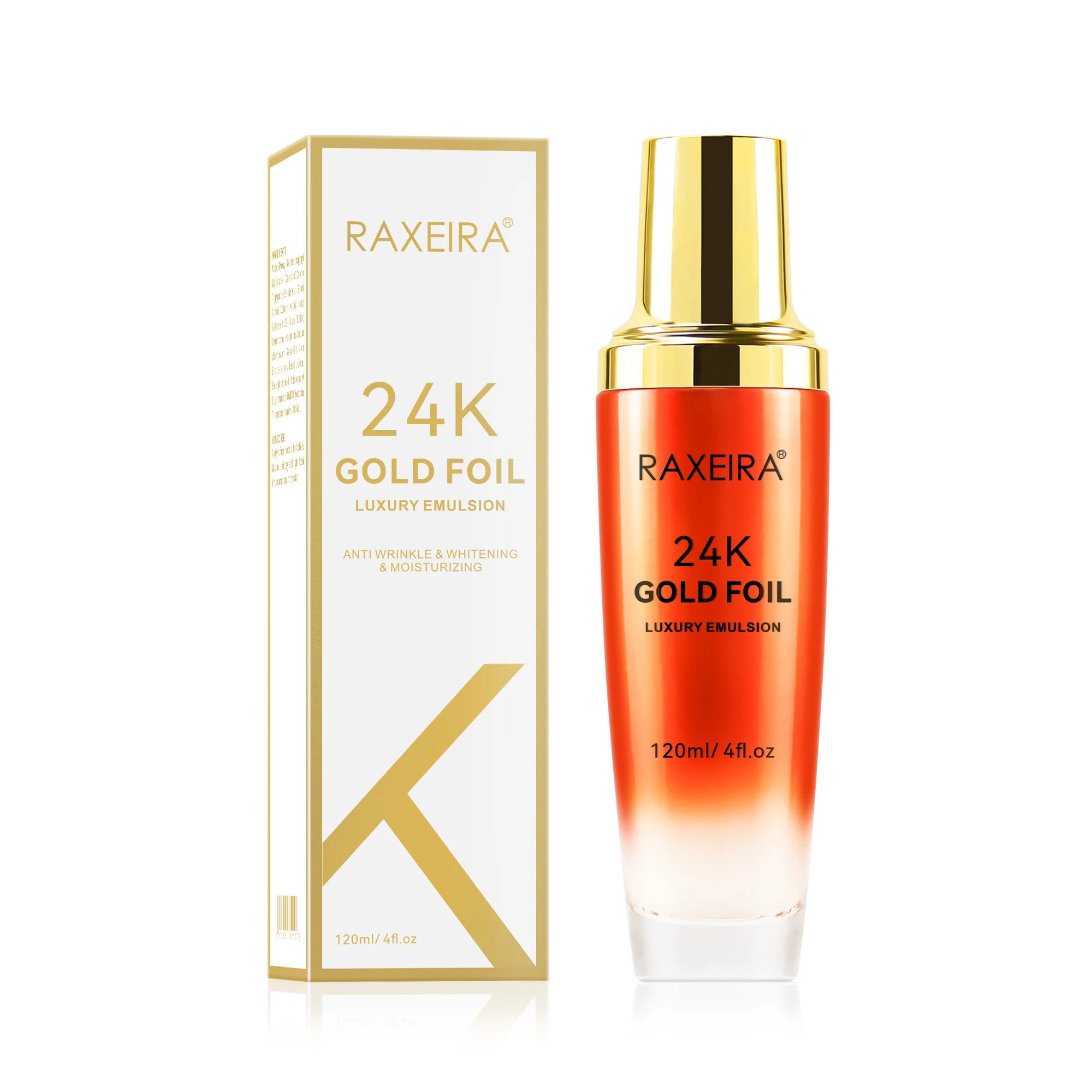 Private Label 24K Gold Lotion Anti-Aging Reduces Wrinkles Brightening Hydrating for Skin Care 120ml 24K Gold Lotion