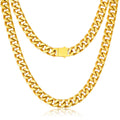 New Arrival Hip Hop Jewelry 18K Gold Filled Plated Non Tarnish Titanium Stainless Steel Miami Cuban Link Chain Necklace