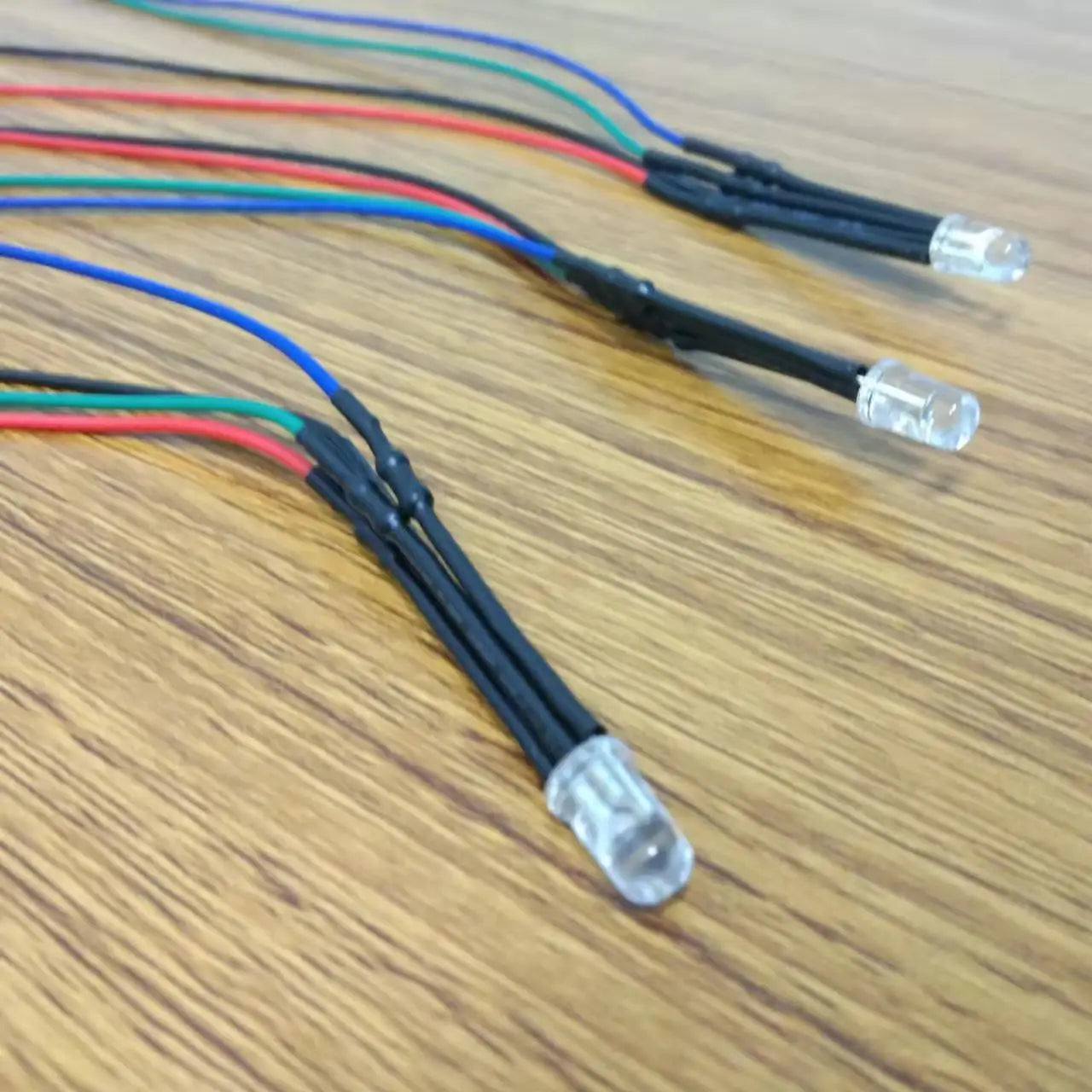 5mm RGB 24V Pre Wire Emitting Led Diode Round Bulb Pre-Wired with 20cm 4Pin Cable Emitting Indicator Lamp for DIY Projects