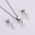 Bridal Necklace Earrings Genuine Natural Freshwater Pearl Jewelry Set