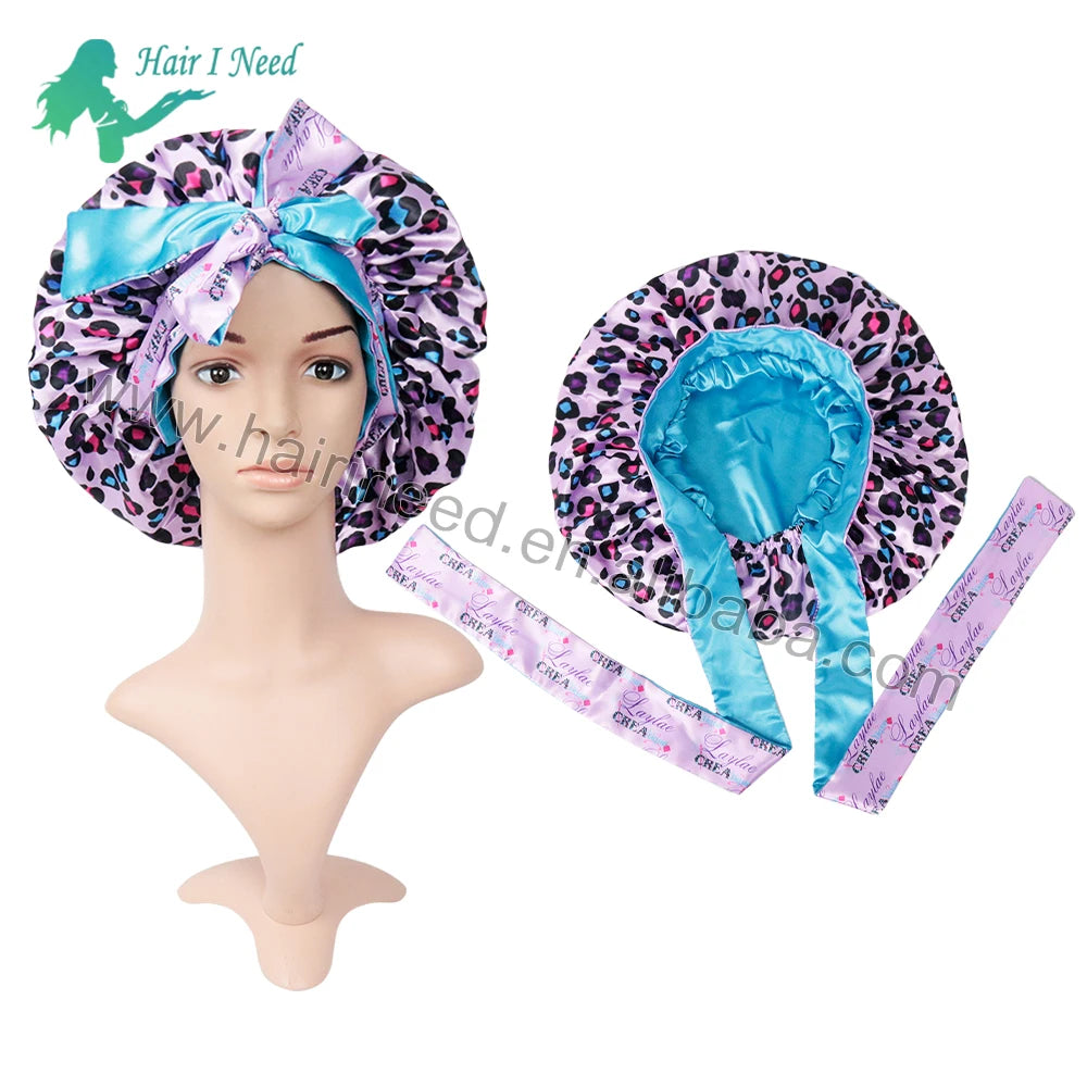 Nuit Bonnet En Satin Cheveux Africain Satin Bonnet Manufacturer Oversized Satin Bonnets With Adjustable Strings