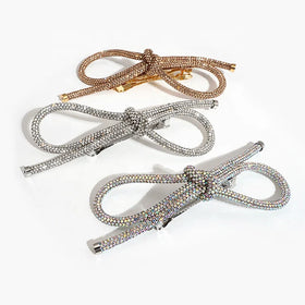Rhinestone Bowknot Hairpin Fashion Hair Clip Barrette Hair Accessories for Girls