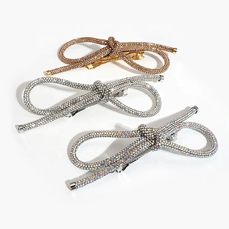 Rhinestone Bowknot Hairpin Fashion Hair Clip Barrette Hair Accessories for Girls