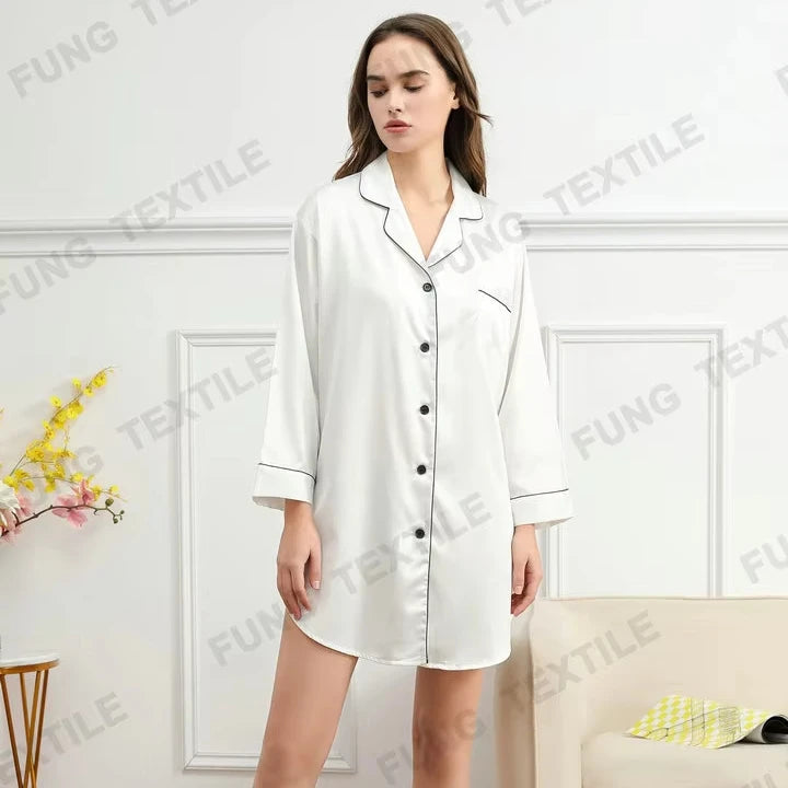 FUNG 6011Satin Women Sleepwear  and Women Sleepshirt