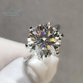 Silver 925 Original 5 Carat Round Brilliant Cut Diamond Test Past Sparkling D Color Moissanite Ring for Wedding Fine Jewelry