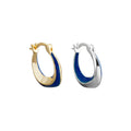 EH1548 New Arrived 925 Silver Jewelry Enamel Huggies Earrings Gold Plated Women Fashion Silver 925 BIG Hoop Earrings
