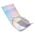 Modern Grey Custom Logo Gradient Holographic Rigid Cardboard Cosmetic Gift Packaging Paper Stamping Embossing Matt UV Coating