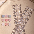 TSZS 48pcs Heart Oval Round Square False Nail Gel Polish Tips Color Chart Flat Back Display Card
