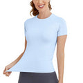 Women's Short Sleeve Seamless Workout Tops Breathable Gym Shirts for Yoga Athletes Soft Athletic Shirts