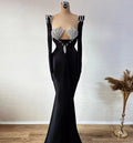 C3710 New Design Prom Evening Gowns Luxury Diamonds Beaded Long Sleeve Slim Mermaid Bandage Women Maxi Dresses