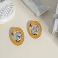 Women's Trendy 18K Gold Plated Stainless Steel Stud Earrings Classic Geometric Design for Daily Wear Available for Wholesale