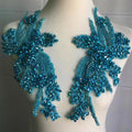 Heavy Industry 3D LargeGlass Beads Hand-Stitched Diamond Symmetrical Flower Rhinestones Clothing Accessories