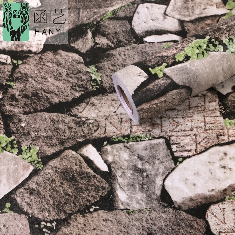 Antique Stone Self Adhesive Wallpaper Waterproof Stone Brick Wall Paper Decorative Wall Stickers