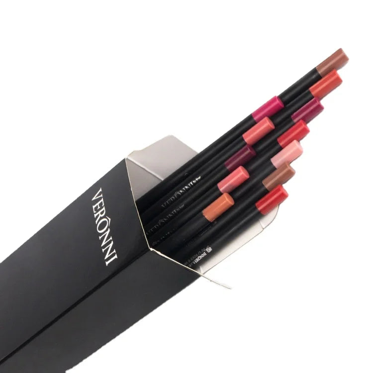 12pcs Lip Makeup Matte Creamy  Lip Liner Pencil Long-lasting Waterproof Lipliner