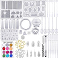 116PCS Diy Crystal Pendant Silicone Mold Handmade Jewelry Epoxy Resin Pendant Silicone Mold Bracelet Silicone Mold