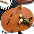 Custom Logo Print Nordic Kitchen Dining Leather Table Mat Luxury Faux Pu Leather Placemats