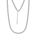 RINNTIN SC45 Solid 925 Sterling Silver 1.5mm Tennis Cz Chain Necklace Women's Round Cubic Zirconia Tennis Necklace