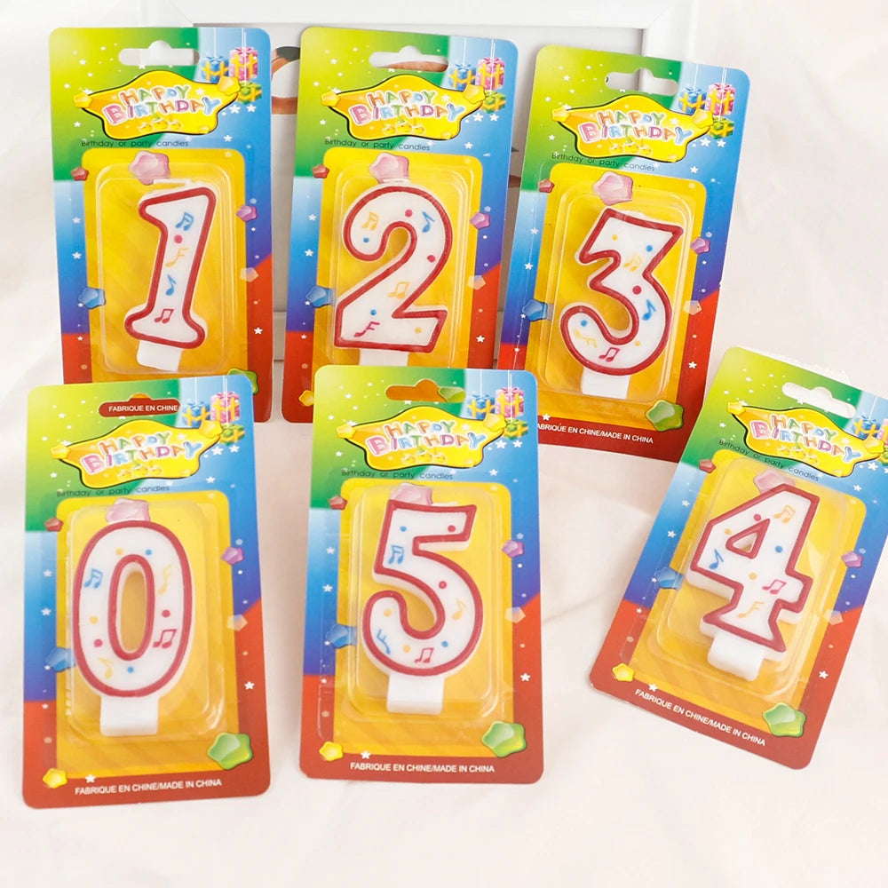 Number 0-9  Birthday Candles  with Music Printed  on Candles