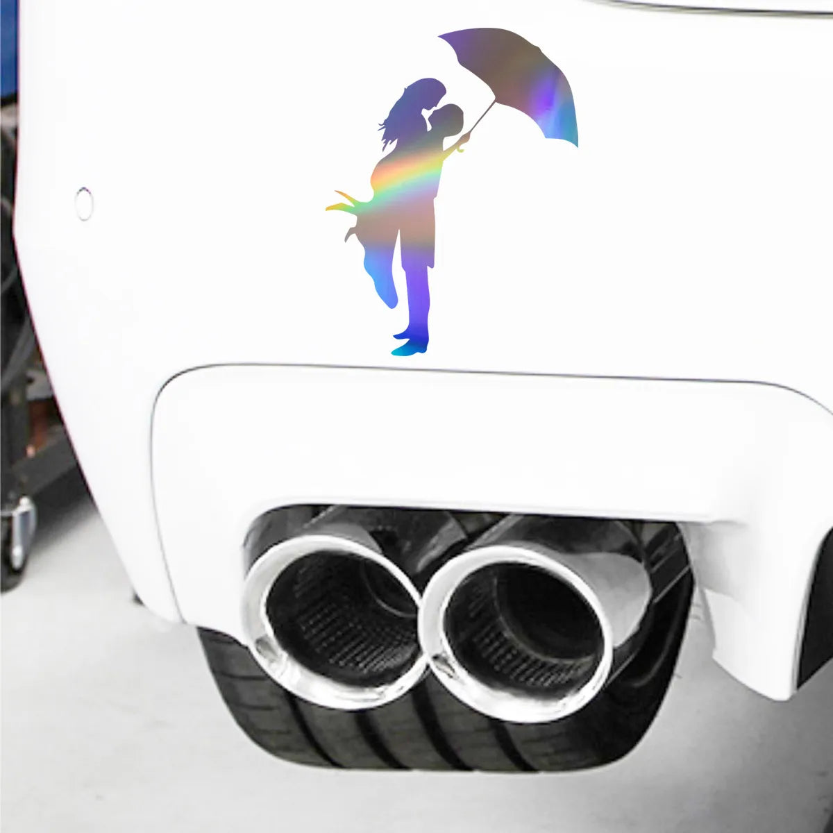 Kissing Couple With Umbrella Romantic Love Vinyl Decal Car Truck Bumper Window Laptop Sticker Decor Gift Die Cut Decals Glass