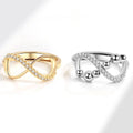 Fashion Rotating Beads Infinity Anxiety Rings for Women Anti Stress Adjustable Fidget Ring Figure 8 Infinity Anti-Anxiety Ring