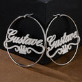 Customized Shiny Name Geometric Hoop Stainless Steel 18K Gold Plated Crown Accessories Fashion Retro Women's Jewelry Mother's