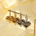 14K PVD Gold Plated Women's Minimalist Earrings Luxury Big Puff Heart Hollow Hoop for Weddings Parties Gifts Stainless Steel