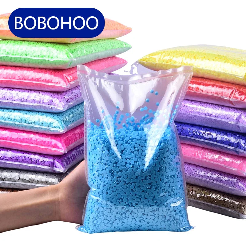BOBOHOO Wholesale Opaque Macaroon NEW Color 3mm 4mm 5mm Flat Back Solid Jelly Resin Rhinestone for Tumbler DIY