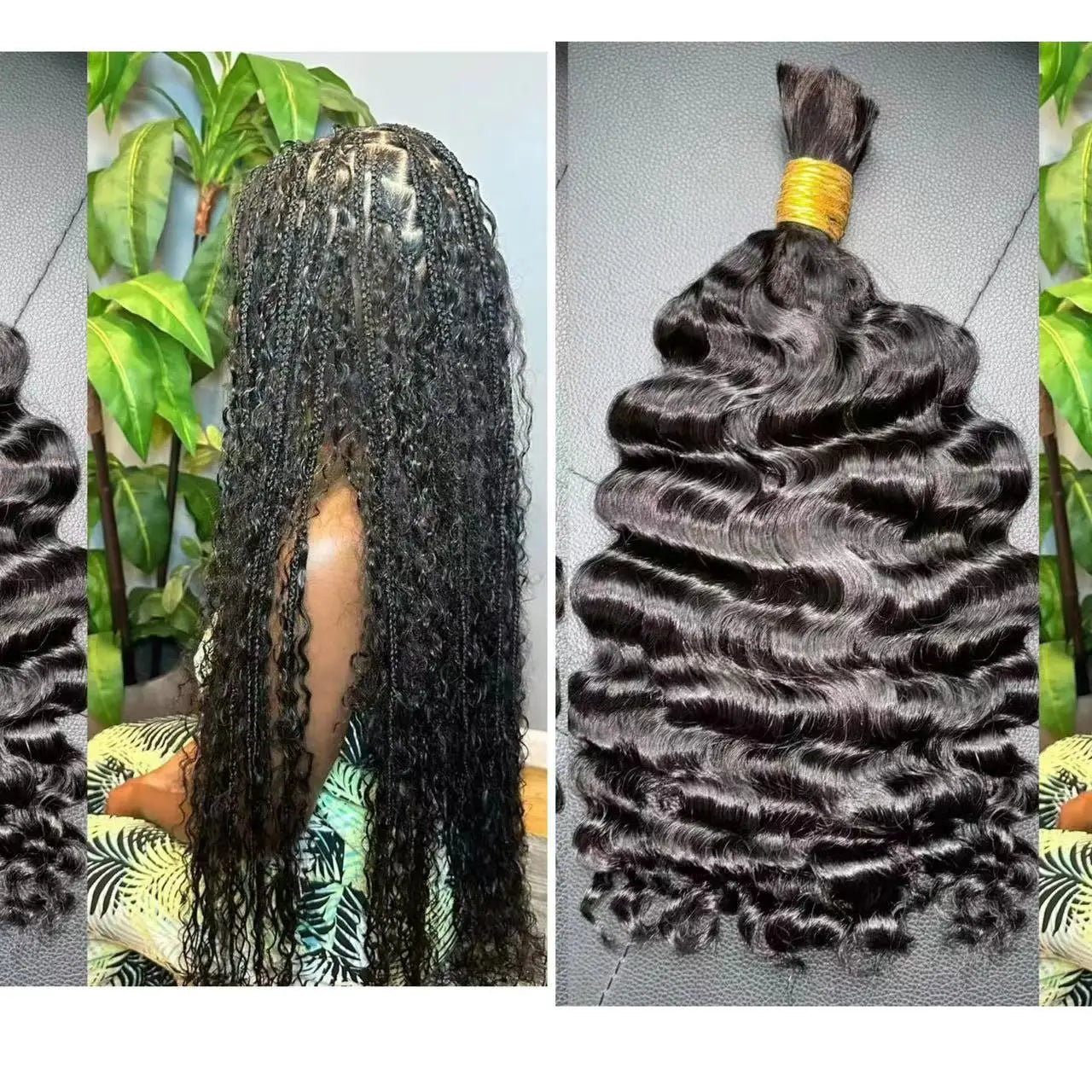 Drop Shipping Virgin Raw Indian Hair Bulk Wholesale Deep Wave Bundles and Burmese Curly Braiding Hair Raw Human Hair