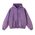 Wholesale 100% Cotton Autumn Hoodie Oversize Acid Wash Sun Fade Blank Zip-Up 360 GSM Fleece Pullover Hoodie Unisex