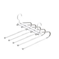 5 in 1 Folding Stainless Steel Pants Hanger Adjustable Jeans Rack Clothes Organizer with Use for Bags Functional and Foldable