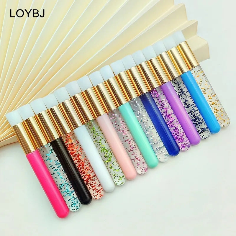 Wholesale Wood Handle Flat Eyelash Nose Wash Brush Soft Synthetic Fibre Cosmetic Makeup Remove Cleaning Brush Blackheads Brush