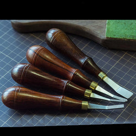 Workmanship Upgrade 3/4/5/10mm Wood Handle Leather Surface Grinding File Diamond-shaped Texture Edge Treatment Leather DIY Tool