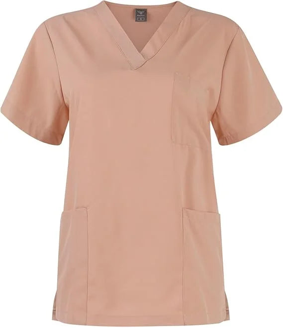 Elegant Women's Hospital Uniform Scrubs Set V-Neck Stretch Tops & Jogger Pant Stylish Uniform