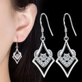 New Simple and Elegant Fashion Zircon Diamond Earrings Women's Water Cube Earrings
