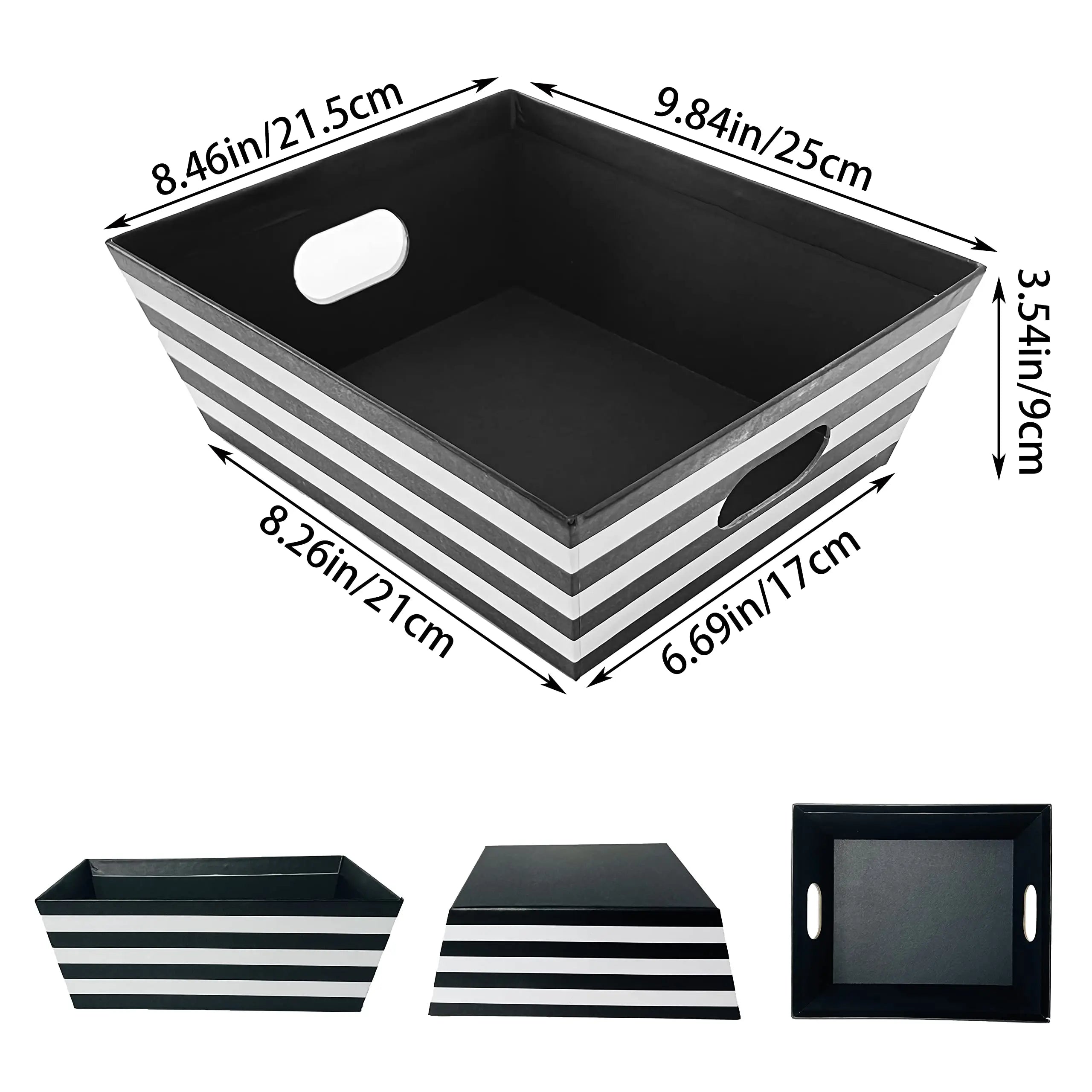 Empty DIY Luxury Kraft Market Tray Basket with Cardboard Handles for Birthdays Easter Christmas Weddings Anniversaries